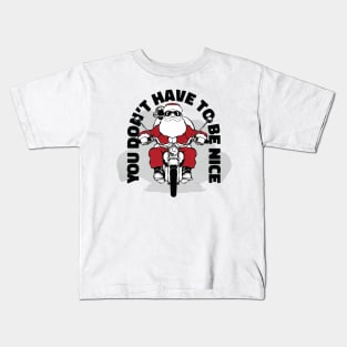 Santa claus riding motorcycle Kids T-Shirt